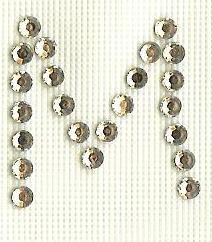 Hot Fix Rhinestone Letter M